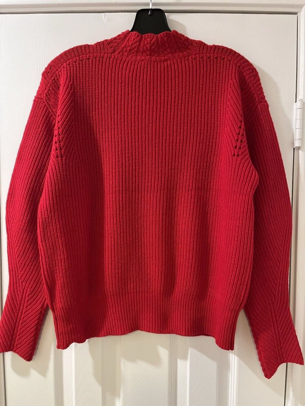 Rebecca Taylor womens Red Wool Blend Mock Neck Turtleneck Sweater size XS $295 - Picture 3 of 11